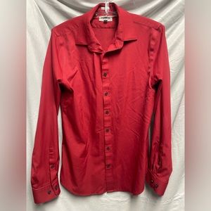 🔴Medium slim fit express button up burgundy
